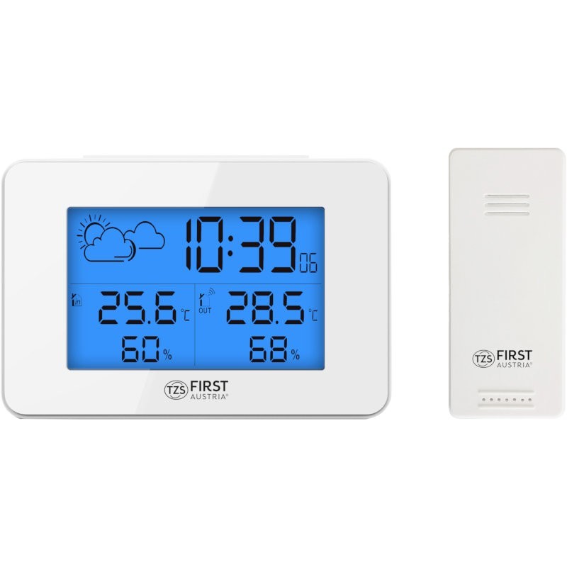 TZS First Austria Weather Station, Temperature In & OutDoor, Humidity, Forecast FA-2461-6-WI