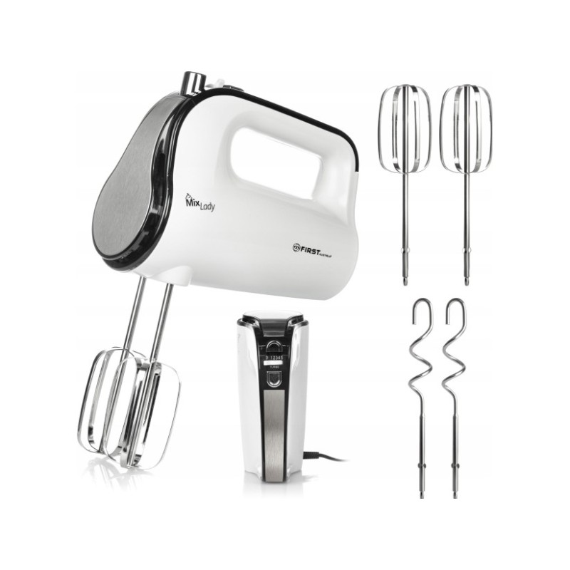 TZS First Austria Hand Mixer, 350W, 5 Speed, S/S Beaters&Hooks, Turbo FA-5263-1