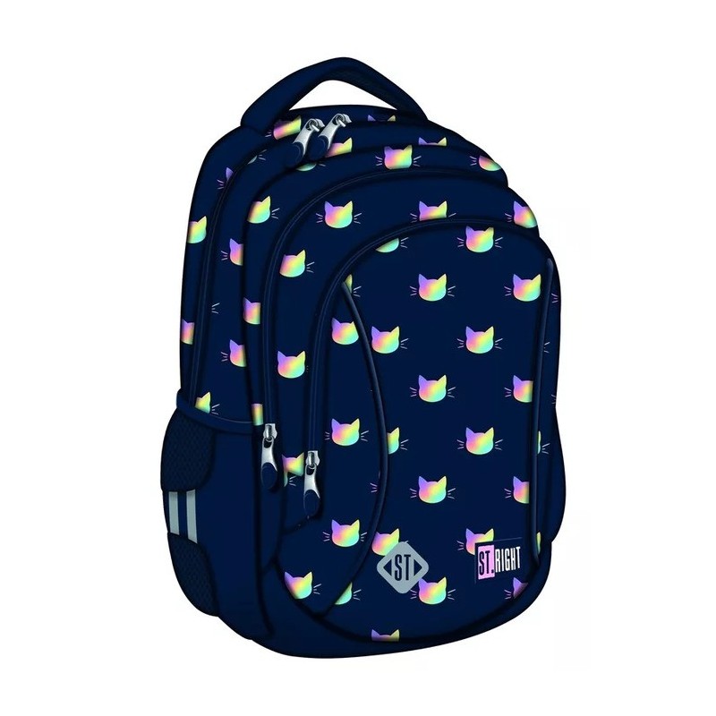 backpack with 3 compar bp-26 rainbow cat - Bags for Kids