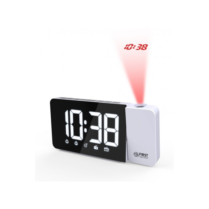 TZS First Austria FM Alarm Clock Radio, PLL, Projection FA-2419-WI