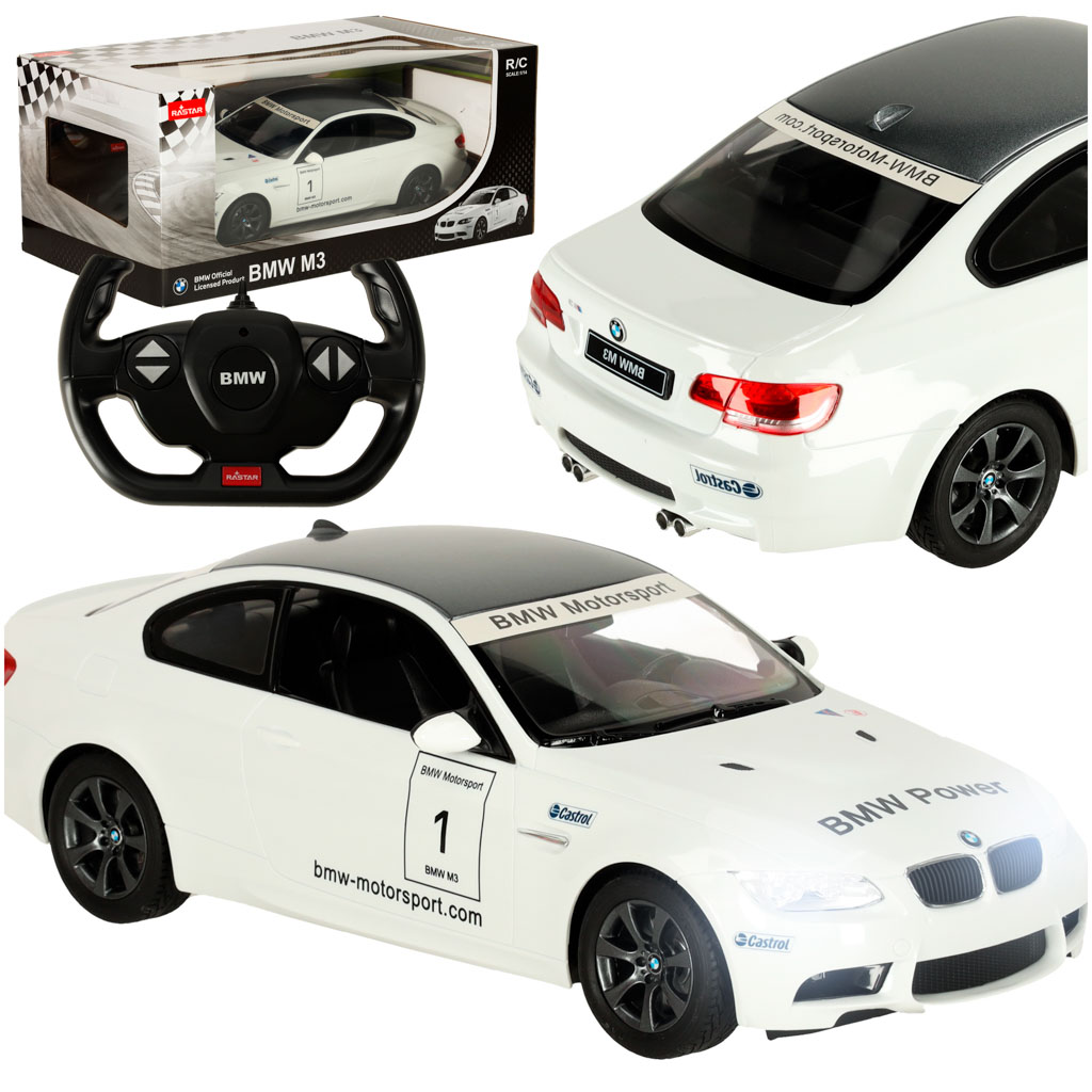Zdalniai valdomas Rastar 48000 BMW M3 1:14, baltas