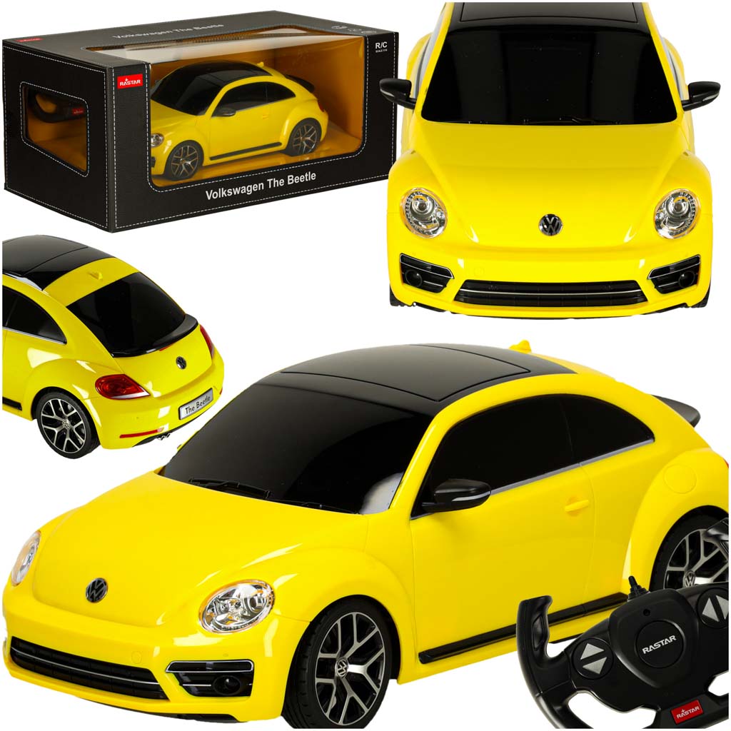 Zdaliniu būdu valdomas automobilis Rastar 78000 Volkswagen Beetle 1:14 geltonas