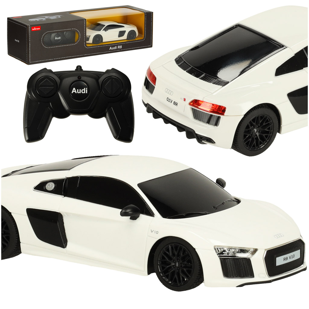 Nuotoliniu būdu valdomas Rastar 72300 Audi R8 2015 1:24 baltas