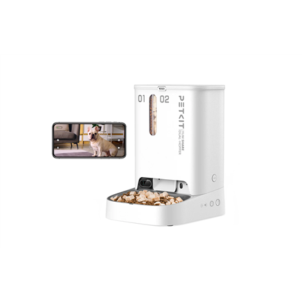 PETKIT | Feeder with Camera | P591 YumShare Dual-hopper | Capacity 2+3 L | White|P591