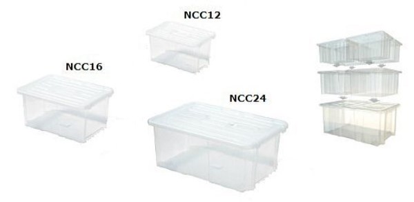 Dėžė skaidri su dangčiu 400 x 265 x 600 mm Prosperplast NCC24+NCP24