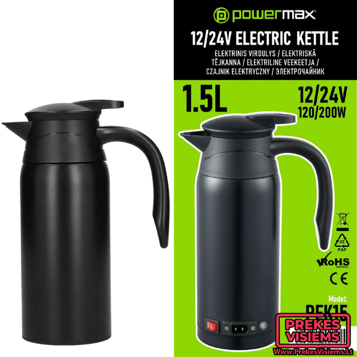 Elektrinis virdulys 1.5L 12/24V Powermax