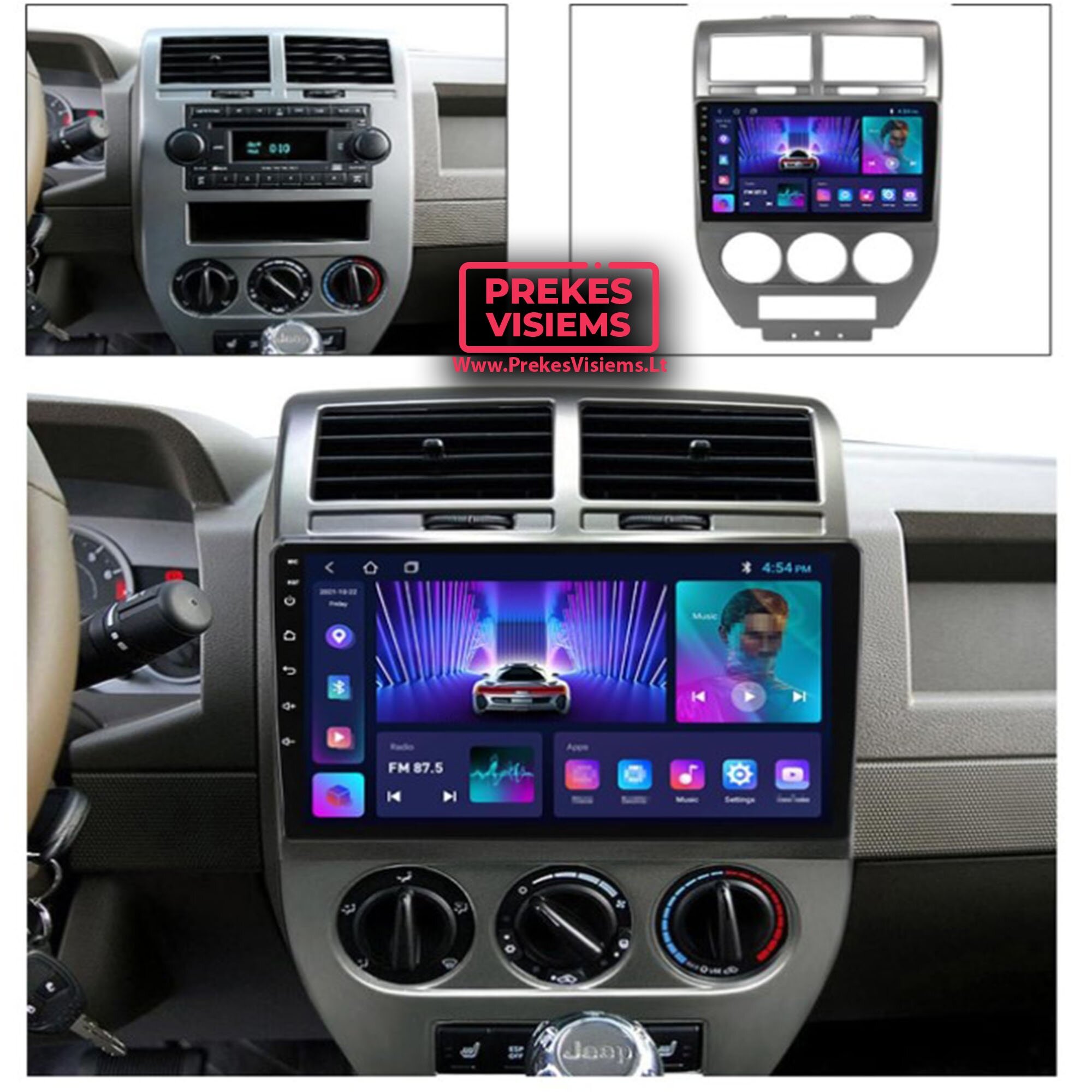 Jeep Compass 2007-2010 Android Multimedija