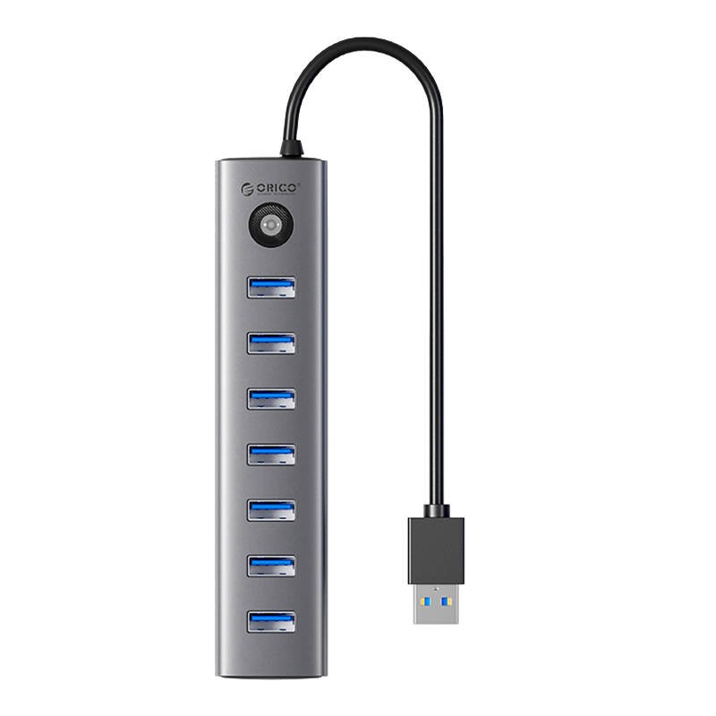 "Orico" USB-C ir 7xUSB-A 3.0 šakotuvas - pilkas