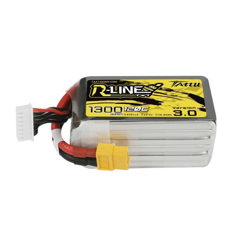 "Tattu R-Line" 3.0 versijos 1300mAh 22.2V 120C 6S1P XT60 akumuliatorius