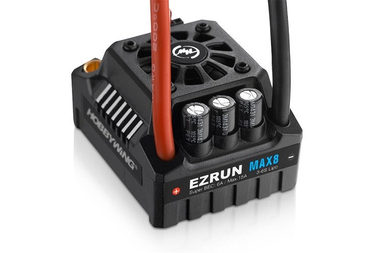 "Hobbywing EzRun MAX8 150A V3 T-plug" valdiklis su programavimo kortele