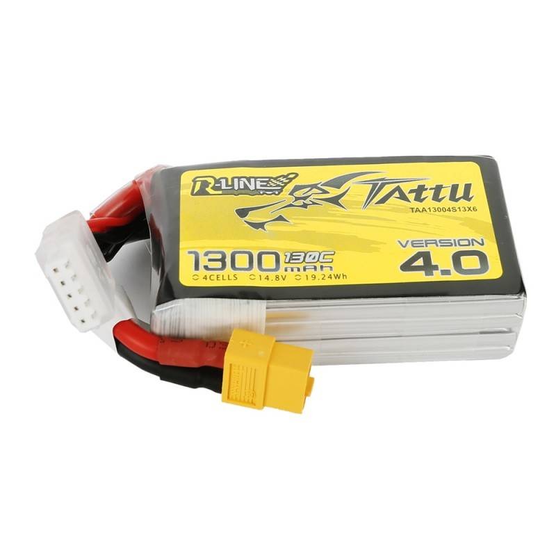 Akumuliatorius "Tattu R-Line" 4.0 versija 1300mAh 14,8V 130C 4S1P XT60