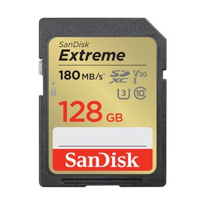 SANDISK EXTREME SDXC 128 GB 180/90 MB/s UHS-I U3 atminties kortelė (SDSDXVA-128G-GNCIN)