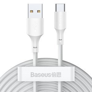 "Baseus" paprastas išminties duomenų kabelio rinkinys iš USB į C tipo 5A (2 vnt., 1,5 m ilgio)