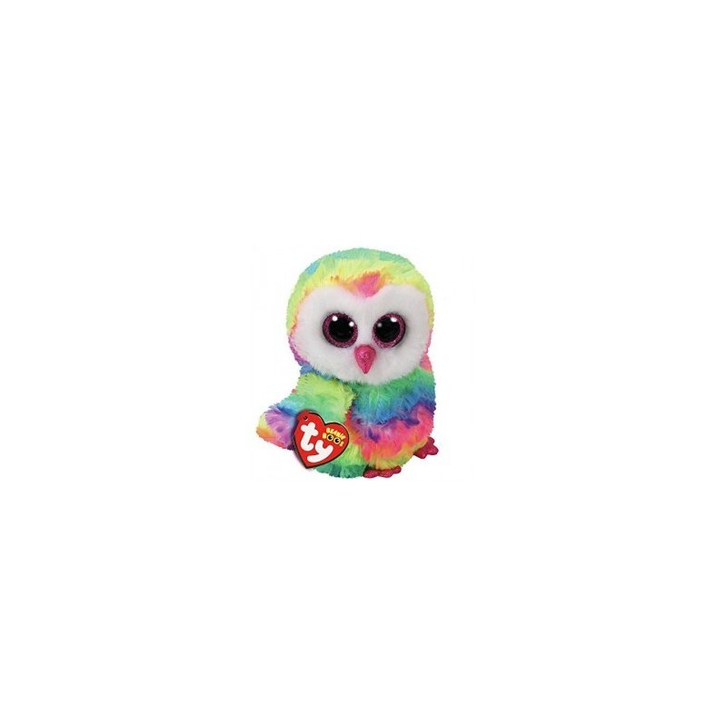 TY Beanie Boos pliušinė spalvota pelėda OWEN 15,5 cm, 37221