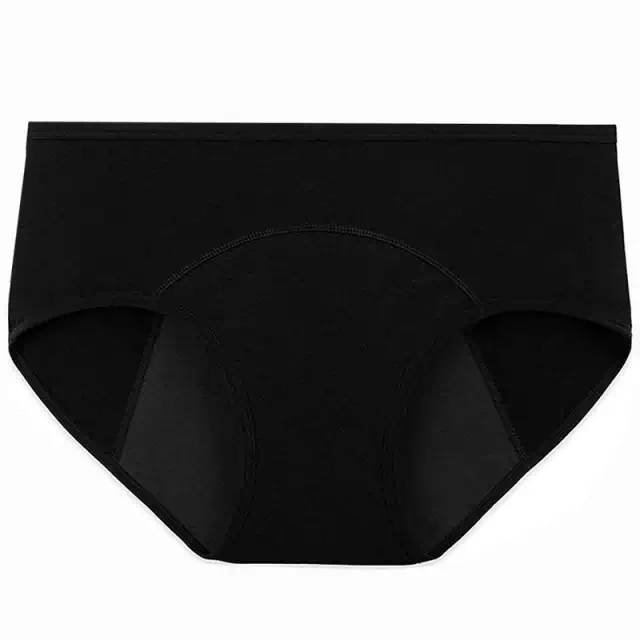 Moteriškos medvilnės kelnaitės menstruacijoms - Dydis: XXXL - Spalva: Juoda