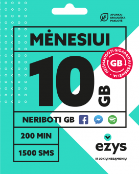 EŽYS pakuotė 10 GB mėn.