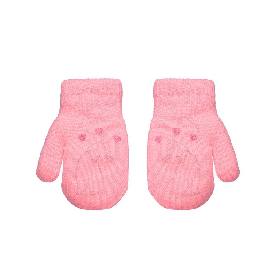 BeSNAZZY Megztos kumštinės pirštinės 13 cm R-124DB-lightpink/Vieno d.