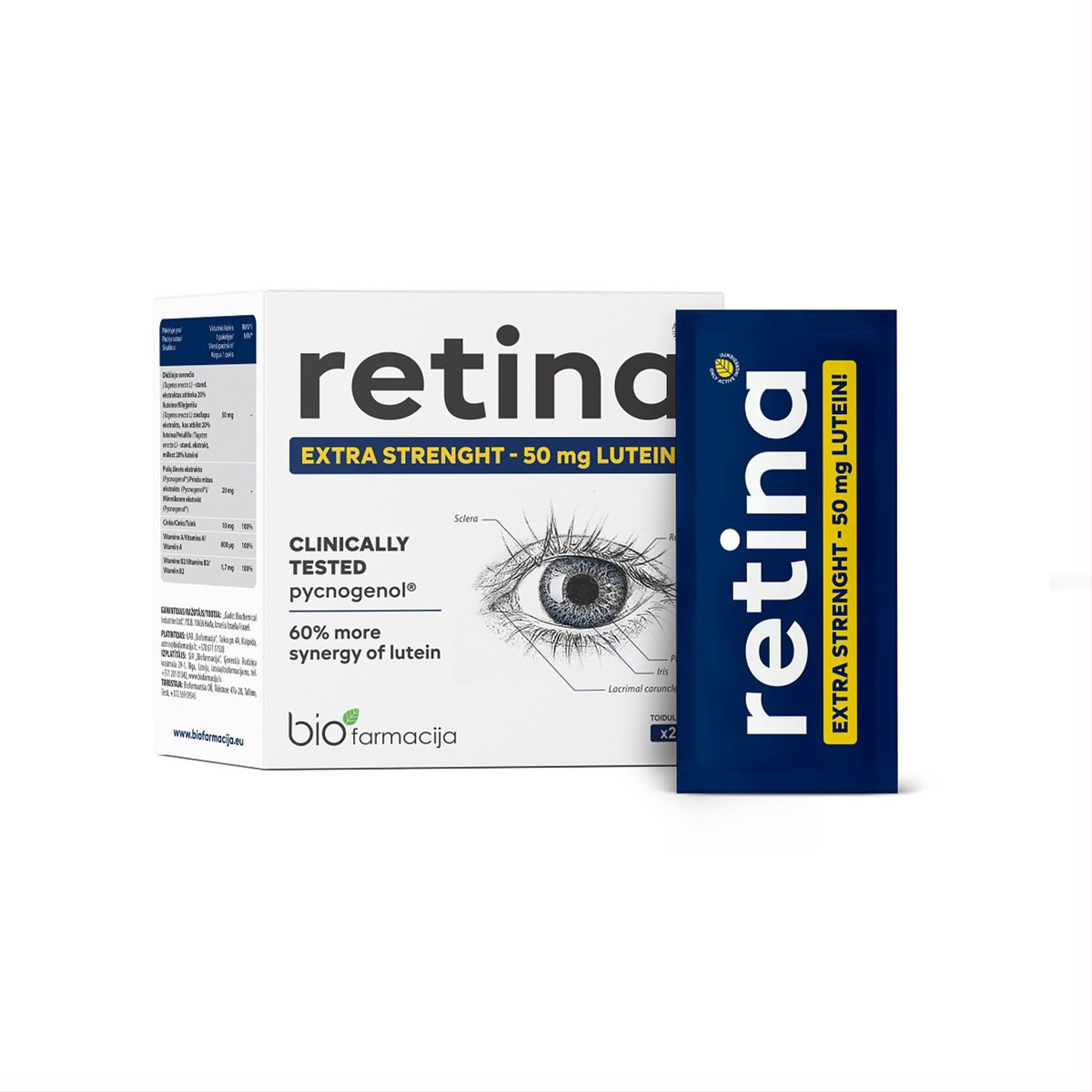 RETINA, milteliai geriamajam tirpalui, N28