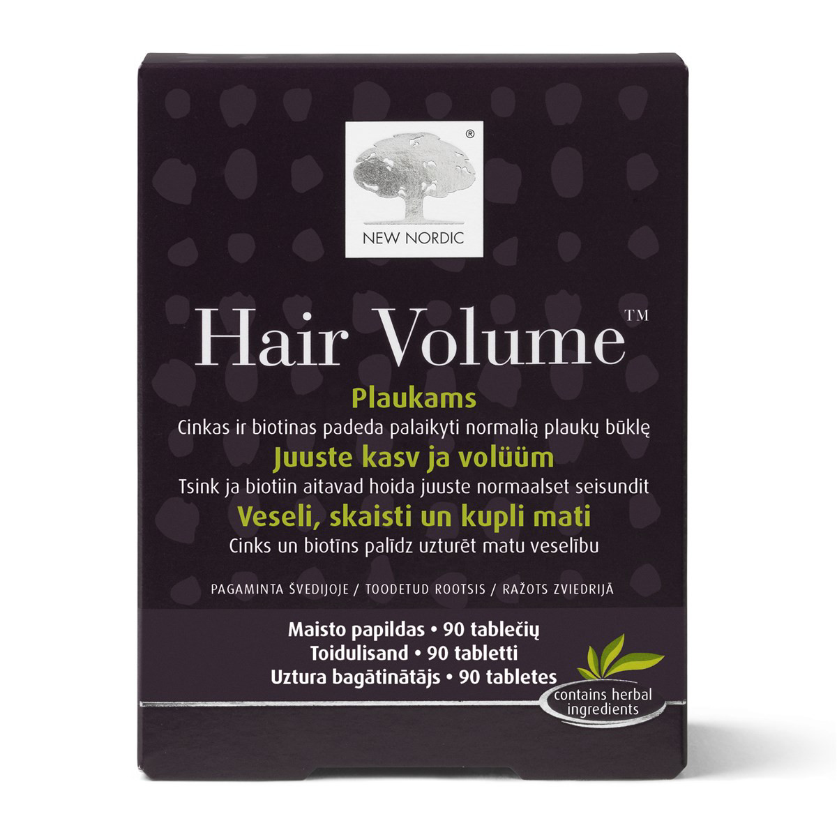 NEW NORDIC HAIR VOLUME, 90 tablečių