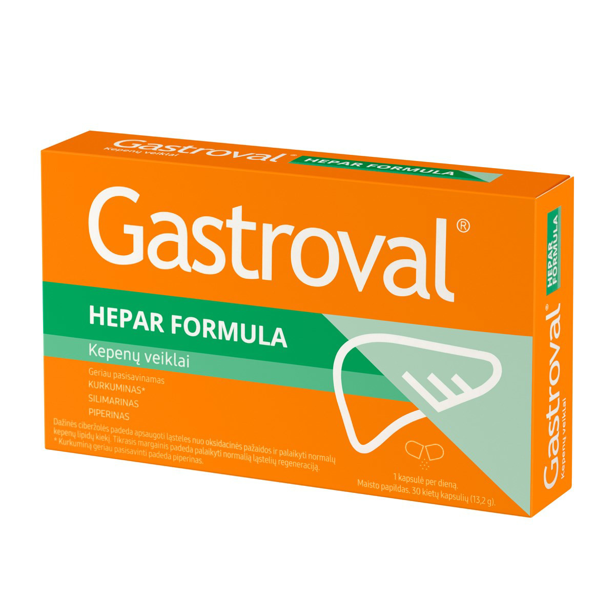 GASTROVAL HEPAR FORMULA, 30 kapsulių