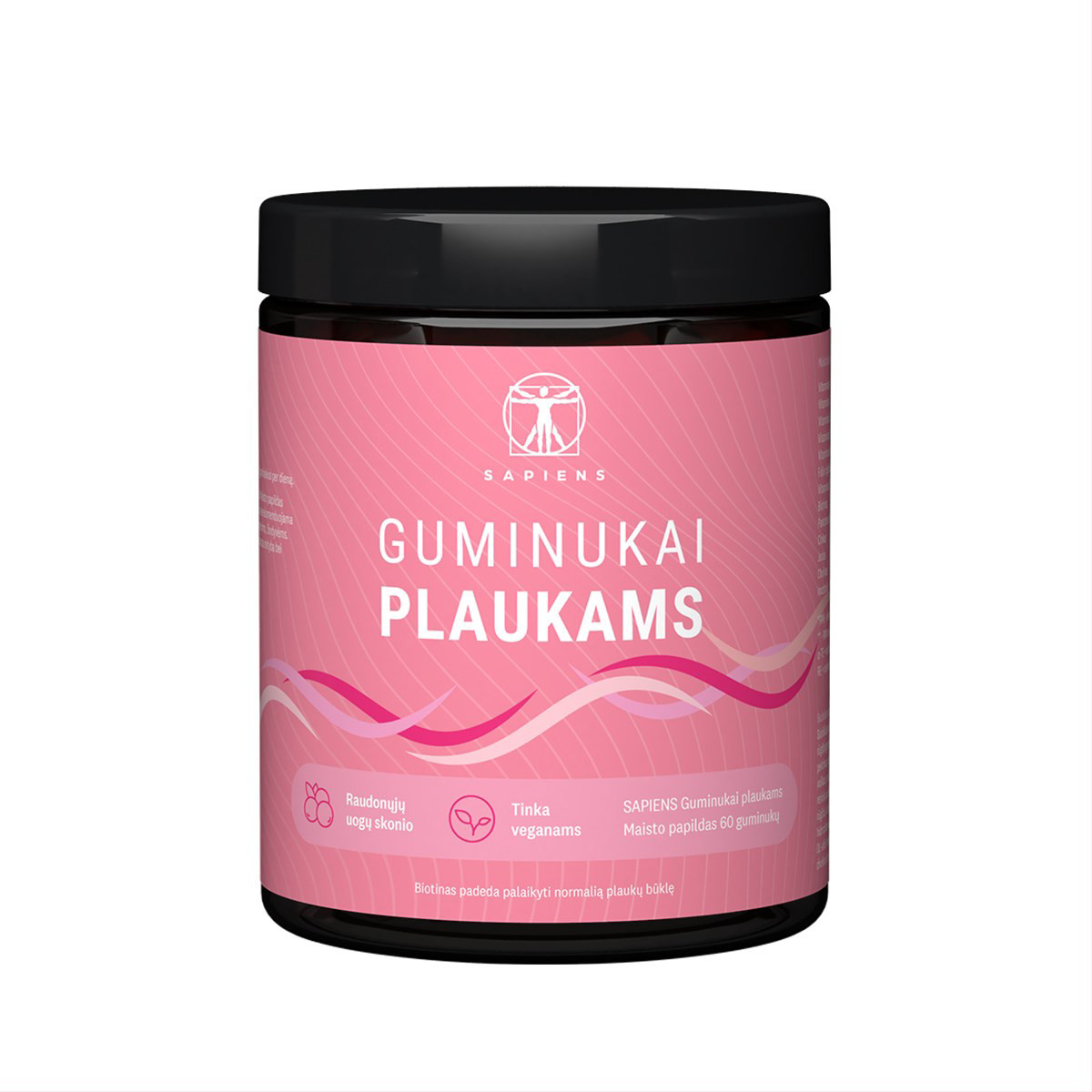 SAPIENS, guminukai plaukams, 60 guminukų
