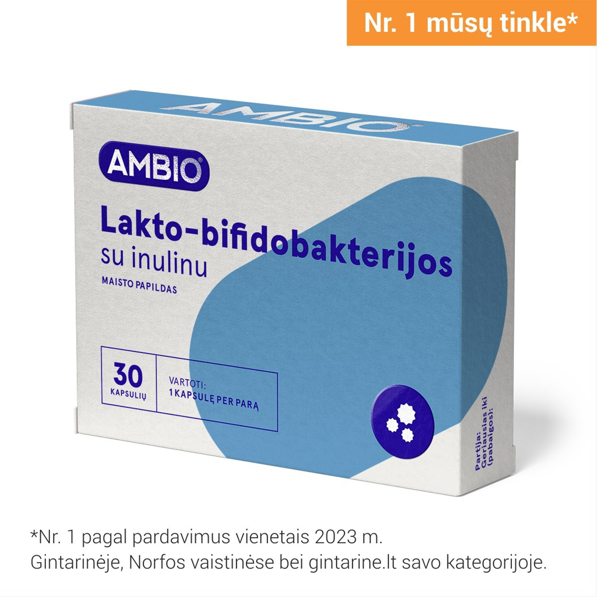 AMBIO LAKTO-BIFIDOBAKTERIJOS SU INULINU, 30 kapsulių