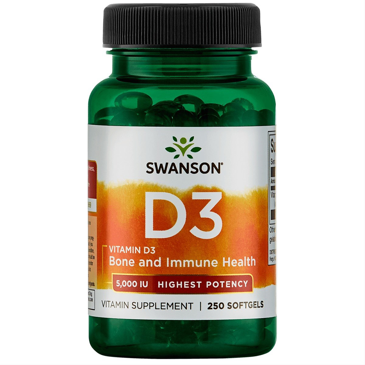 VITAMINAS D3 5000TV, 250 kapsulių
