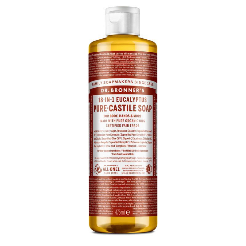 DR. BRONNER’S EUCALYPTUS, ekologiškas skystas muilas su eukaliptų eteriniu aliejumi, 475 ml