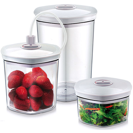 Caso | Vacuum Canister Set | 01260 | 3 canisters | White/Transparent|01260