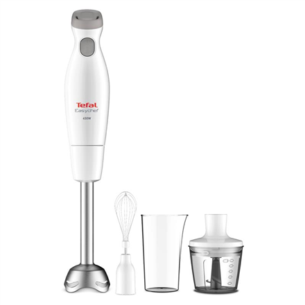 TEFAL | Blender | Easychef HB453138 | Hand Blender | 450 W | Number of speeds 2 | Turbo mode | Chopper | White|HB453138