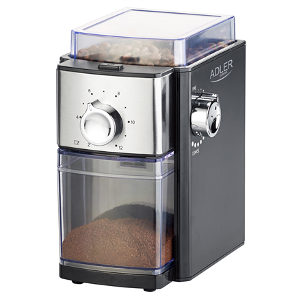 Adler | Coffee Grinder | AD 4448 | 300 W | Coffee beans capacity 250 g | Number of cups 12 per container pc(s) | Black|AD 4448