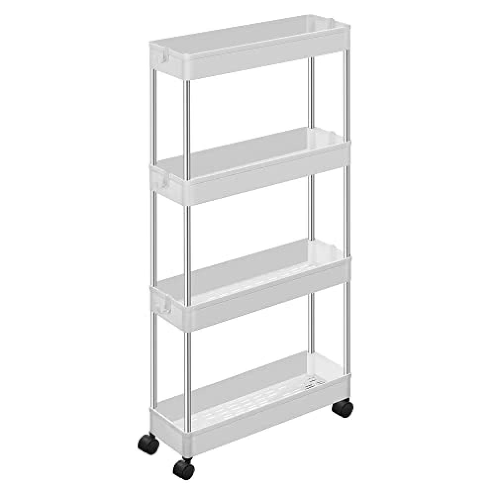 Lentyna ant ratukų Songmics KSC08WT, voniai ir virtuvei, balta, 40x14x86 cm