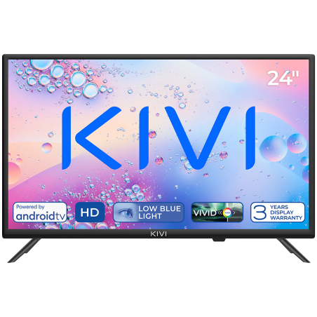 24", Black, HD Ready, Android TV 11, Black, 1366x768, 60 Hz, AV1, Sound 2x5W, 17 kWh/1000h, Energy E, WiFi5G, BT5.1, 3xHDMI, 2xUSB, 24 months|24H760QB