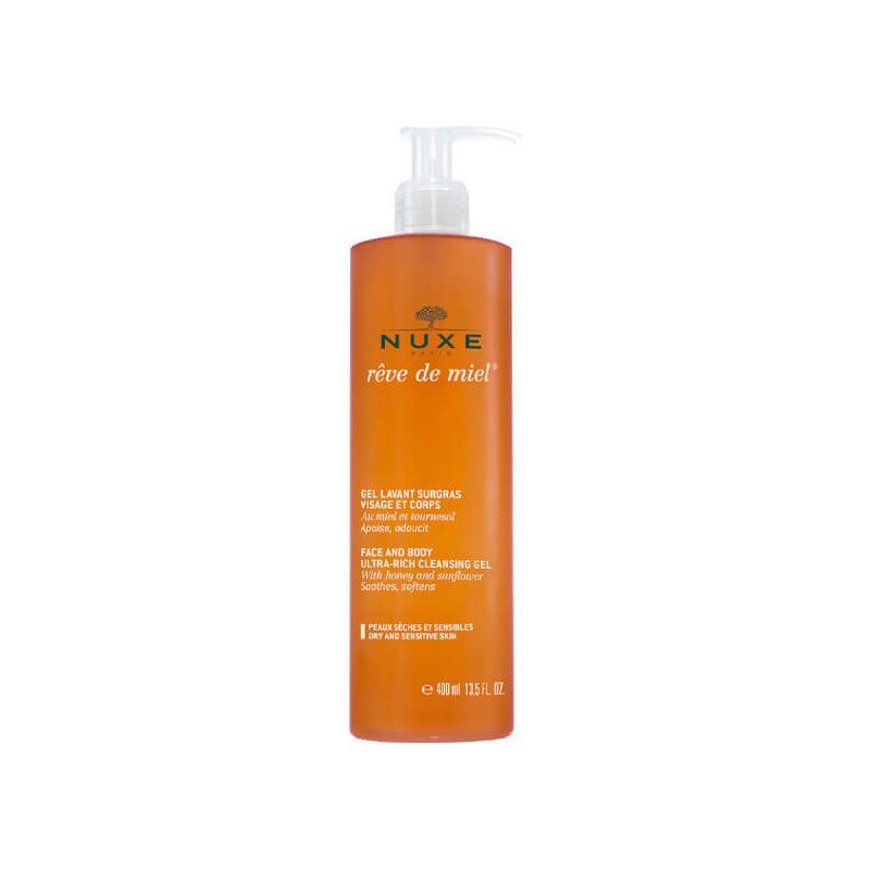 Nuxe Drėkinamasis dušo gelis kūnui ir veidui "Reve de Miel" (itin turtingas veido ir kūno valymo gelis) 400 ml