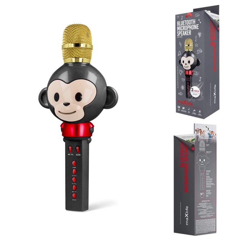 Maxlife Bluetooth mikrofonas su garsiakalbiu Animal MX-100 juodas