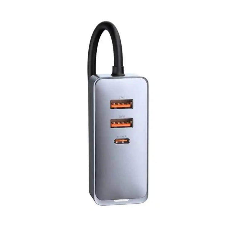 Baseus automobilinis įkroviklis Share Together 2in1 PD 120W 2x USB 2x USB-C pilkos spalvos