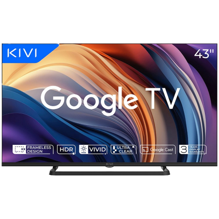 TV KIVI 43U710QB 43'' LED 4K Google TV, Dolby Audio, Max Vivid, HDMI 2.1|43U710QB