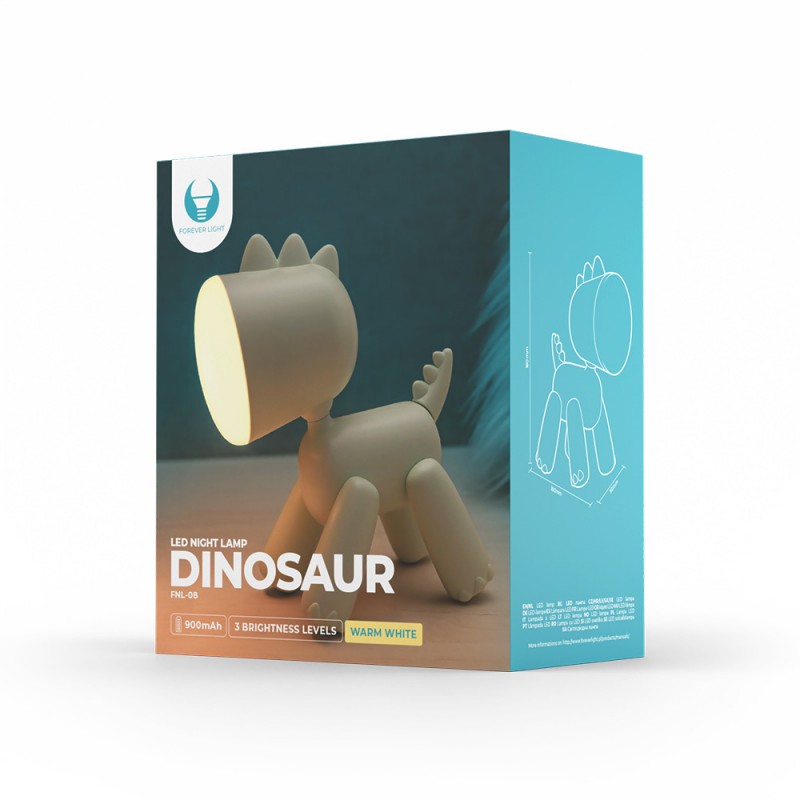 LED naktinis šviestuvas DINOSAUR FNL-08 Forever Light