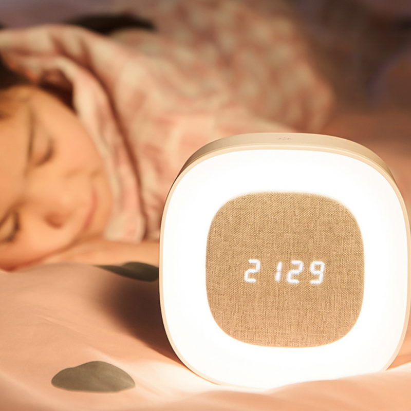 Žadintuvas su naktine šviesa LED PURE FNL-03 BJORN baltas kvadratinis Forever Light
