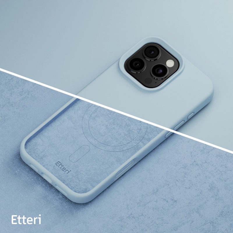 "Etteri" silikoninis magnetinis dėklas "iPhone 16 Pro 6,3", šviesiai mėlynas
