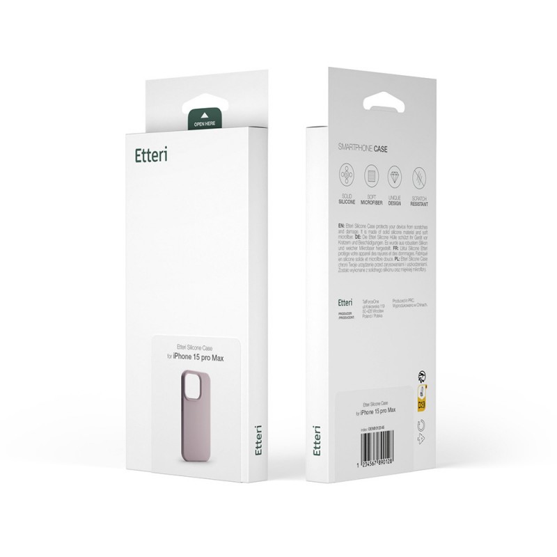 "Etteri" silikoninis dėklas "iPhone 15 Pro Max" 6,7 šviesiai rožinės spalvos