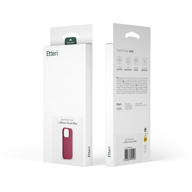 Etteri Silikoninis dėklas Xiaomi Redmi Note 13 4G Raspberry