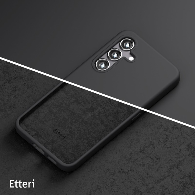 "Etteri" silikoninis dėklas, skirtas "Samsung Galaxy S25", juodas