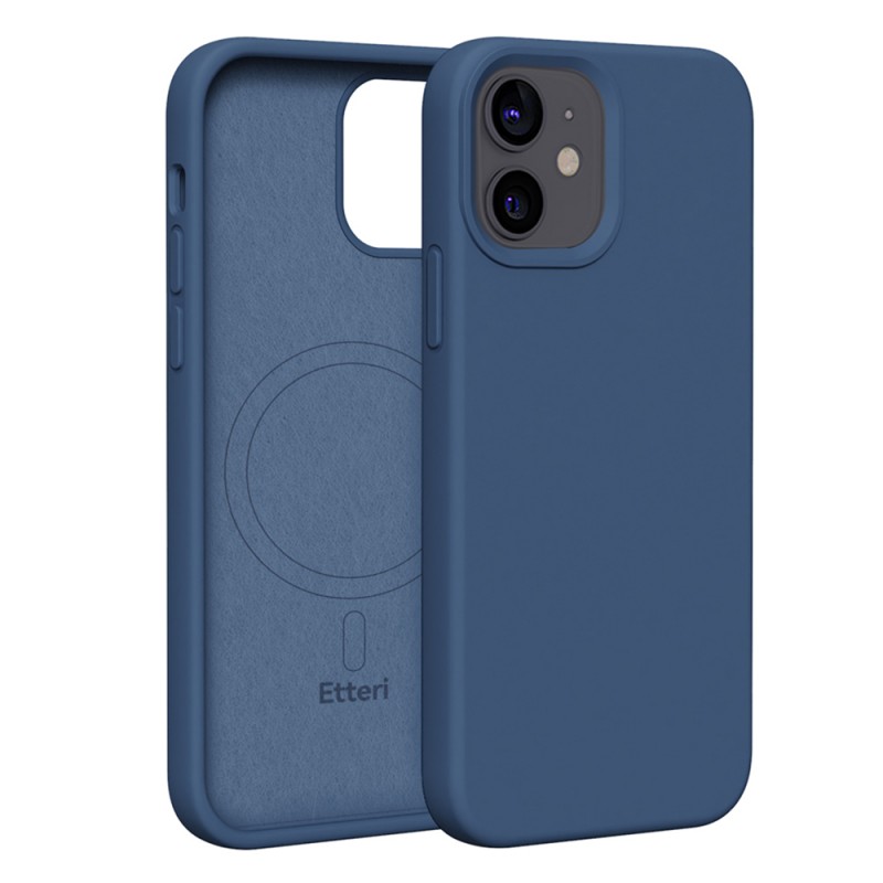 "Etteri" silikoninis magnetinis dėklas "iPhone 12 12 Pro 6,1", tamsiai mėlynas