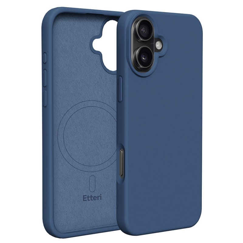 "Etteri" silikoninis dėklas "Mag", skirtas iPhone 16 6,1, tamsiai mėlynas