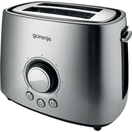 Gorenje | T1000E | Toaster | Power 1000 W | Number of slots 2 | Housing material  Metal | Stainless Steel|T1000E