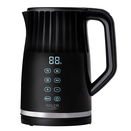Adler Kettle with LED display | AD 1350 | Electric | 2200 W | 1.7 L | Stainless Steel | 360° rotational base | Black|AD 1350