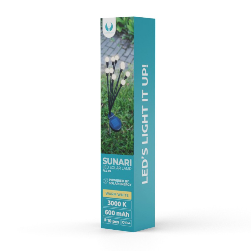 SUNARI Saulės lempa LED FLS-89 saulės fireflies x10 3000K 600mAh Li-Ion Forever Light