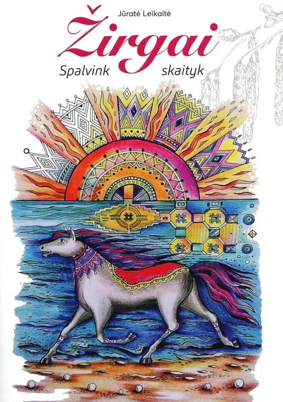 Žirgai. Spalvink, skaityk