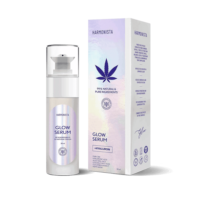 Veido serumas GLOW SERUM su  CBD kristalais ir hialiuronu
